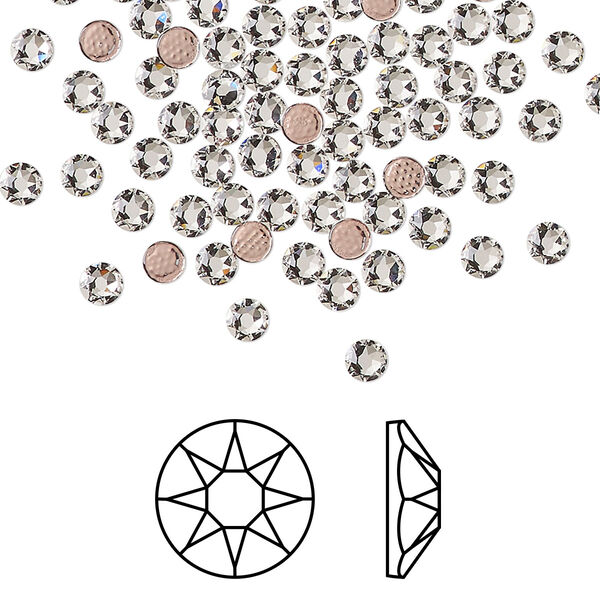 Flat back 1440pk crystal foil back, Crystal Passions® hotfix rhinestone 3-3.2mm rose round SS12 2078HF image number 0