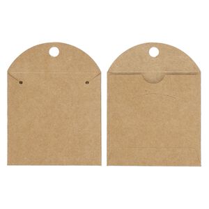 Necklace card, kraft paper, 3 x 2-1/3 inches with envelope. Sold per pkg of 50.