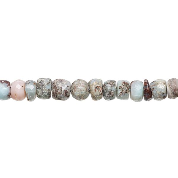 Larimar 1pkg1, hand-cut faceted rondelle bead natural 13 inch 5x2mm-7x5mm image number 0