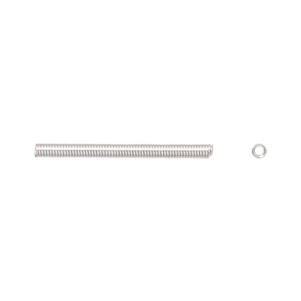 Bead, silver finish steel, 25x2mm coil. Sold per pkg of 100. image number 0