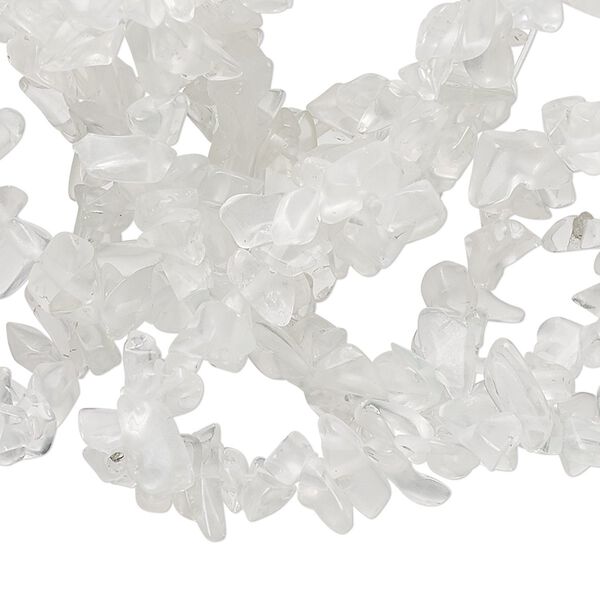 Bead, glass, clear, medium chip. Sold per 34-inch strand. image number 0