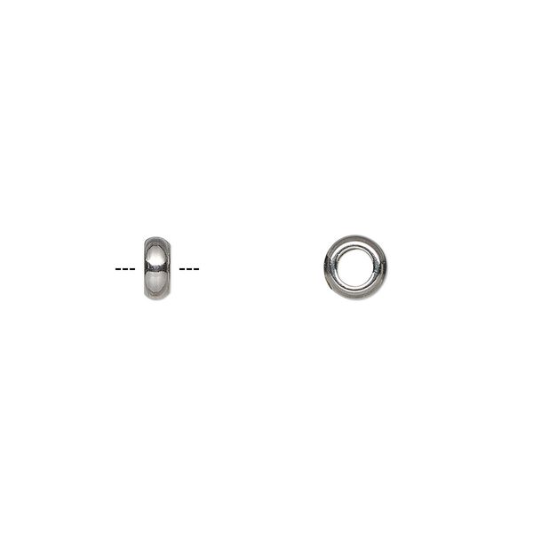 Bead, stainless steel, 3.5x1.5mm rondelle. Sold per pkg of 100. image number 0