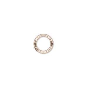 Jump ring, 14Kt rose gold-filled, 5mm soldered round, 3.4mm inside diameter, 20 gauge. Sold per pkg of 20.