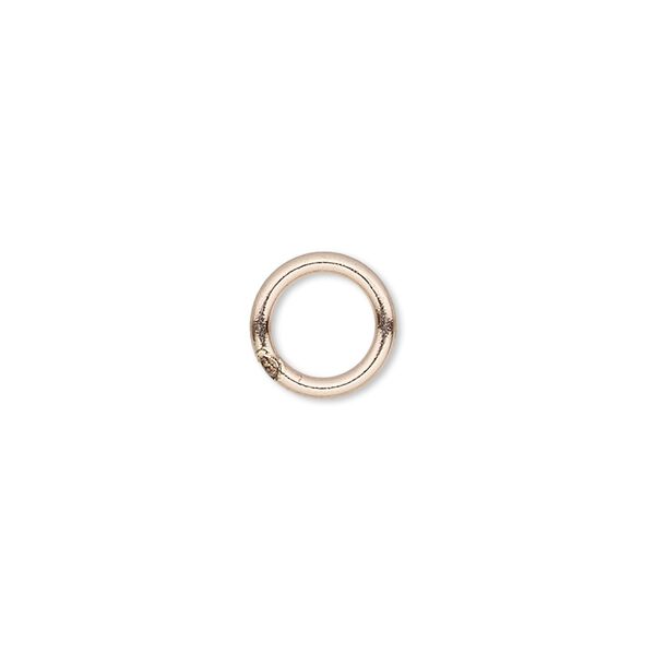 Jump ring, 14Kt rose gold-filled, 5mm soldered round, 3.4mm inside diameter, 20 gauge. Sold per pkg of 20. image number 0