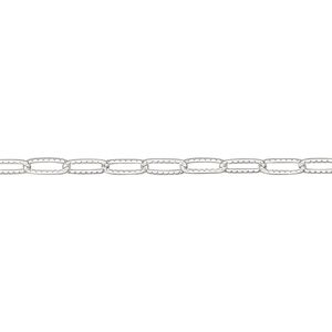 Chain 1pkg1 sterling silver paperclip, 2.6mm textured, 5 foot unfinished