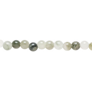 Green line jasper 1pkg1, round bead natural, 15 inch 4-5mm