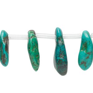 Turquoise 1pkg28, top-drilled chip bead extra-large