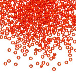 Seed bead, TOHO BEADS®, glass, pkg/7.5g, #11 round, opaque sunset orange (TR-11-50).