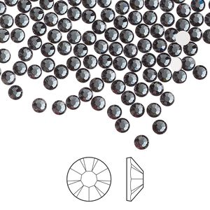 Flat back 1440pk light graphite foil back, Preciosa MAXIMA Czech crystal rhinestone 3-3.2mm chaton rose round SS12