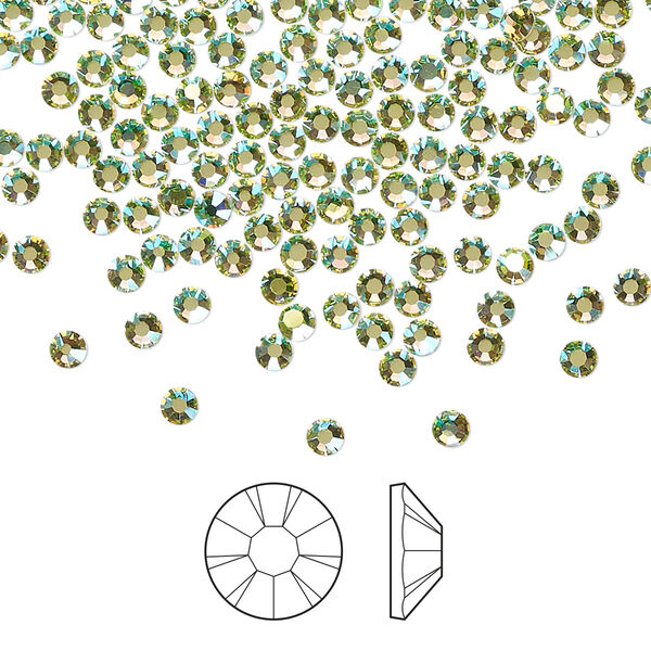 Flat back 1440pk limecicle AB foil back, Preciosa MAXIMA Czech crystal rhinestone 2.5-2.7mm chaton rose round SS9 image number 0