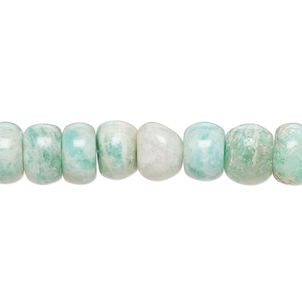 Russian amazonite 1pkg1, hand-cut rondelle bead natural 8 inch 9x4mm-10x8mm image number 0