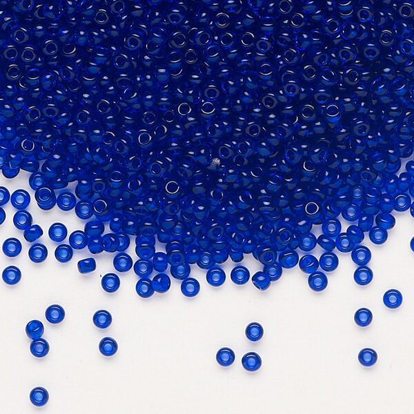 Seed bead, Preciosa Ornela Czech glass, pkg/500g, #11 rocaille, transparent blue, (30100). image number 0