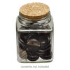 Bottle, glass and cork, clear, 2-3/4x3-1/2 inch square with cork stopper and 2-inch opening. Sold individually. image number 0