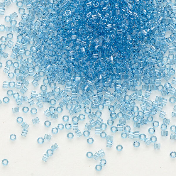 Seed bead, Delica®, glass, pkg/50g, #11 round, translucent glazed luster blue (DB-0113). image number 0