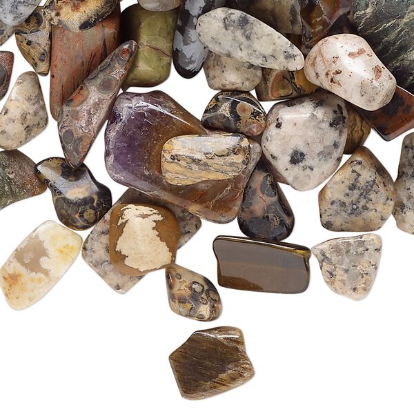 Multi-gemstone 1pkg1, undrilled inlay chip natural 50g mix mini image number 0