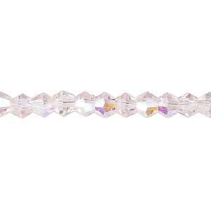 Bead 1pk transparent pink AB, Celestial Crystal® 6mm bicone 15.5-16 inch