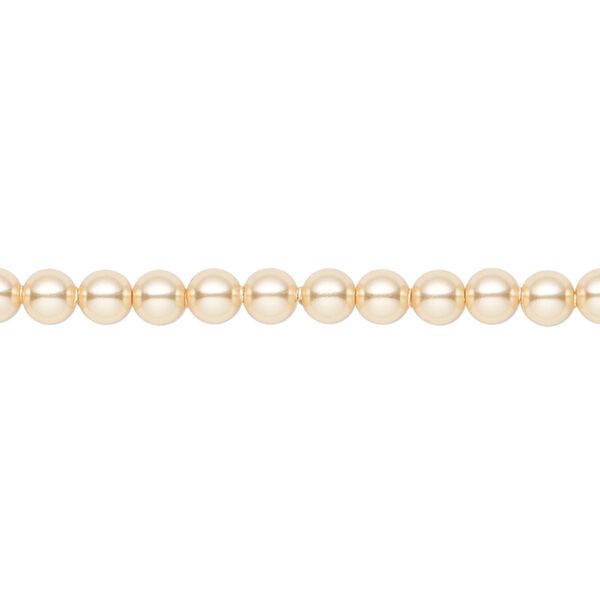 Pearl 100pk gold, Crystal Passions® 4mm round 5810 image number 0
