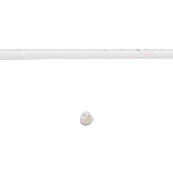 Cord, leather and cotton (dyed), white, 2.5mm zigzag-stitched round. Sold per 1-yard section. image number 0