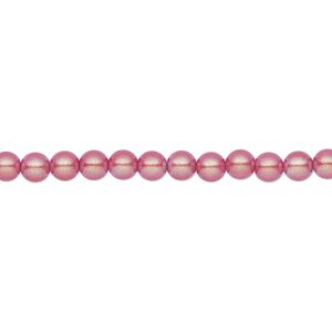 Pearl 600pk pearlescent red, Preciosa Czech crystal 4mm round