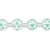 Bead, glass 1pkg8, opaque seafoam green and white, 10mm hand-painted round. image number 0