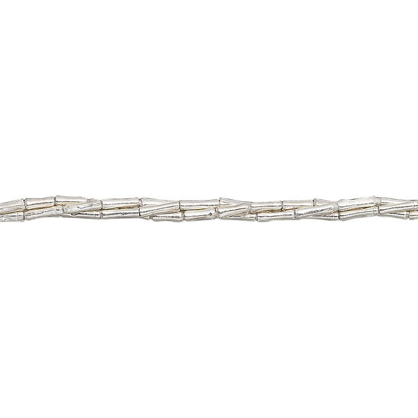 Bead, Hill Tribes, fine silver, 3x1mm tube. Sold per 16-inch strand. image number 0