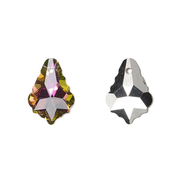 Drop, glass, opaque sunset clear 16x11mm baroque. Sold per pkg of 10. image number 0