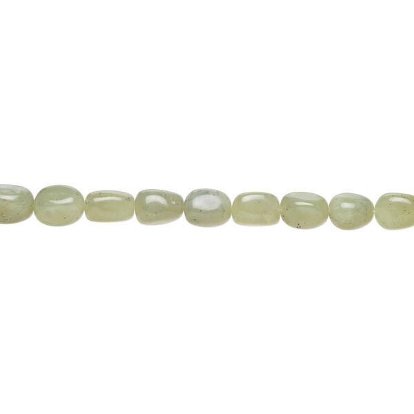 Prehnite 1pkg1, nugget bead natural, 15 inch medium image number 1