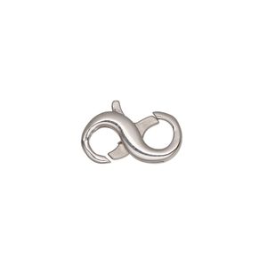 Clasp lobster claw 1pkg1, 16.5x8.5mm infinity, stainless steel 1-strand