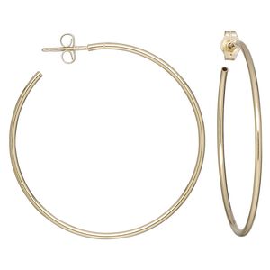 Earring, 14Kt gold-filled, 38mm hoop with post and flexible hollow tube. Sold per pair.