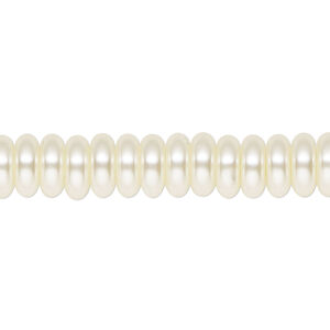 Pearl 1pk cream, Celestial Crystal® 8x3mm rondelle 15.5-16 inch