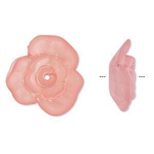 Component, acrylic, frosted pink, 21x8mm flower. Sold per pkg of 50.