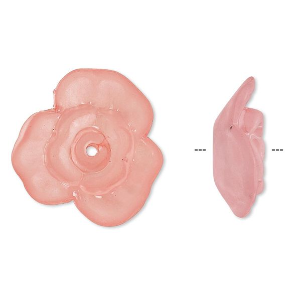 Component, acrylic, frosted pink, 21x8mm flower. Sold per pkg of 50. image number 0
