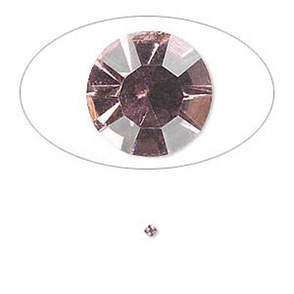 Chaton, glass rhinestone, light amethyst purple, foil back, 1.6-1.7mm faceted round, PP10. Sold per pkg of 72. image number 0