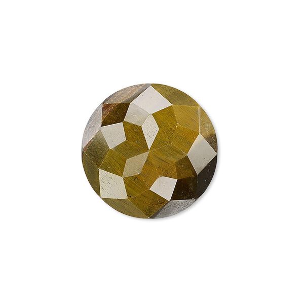 Cabochon, tigereye (natural), 20mm calibrated cube-cut round, B grade, Mohs hardness 7. Sold individually. image number 0