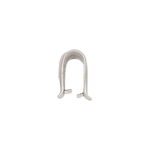 Bail, ice-pick, antiqued sterling silver, 14x7mm triangle, 10mm grip length. Sold individually. image number 1