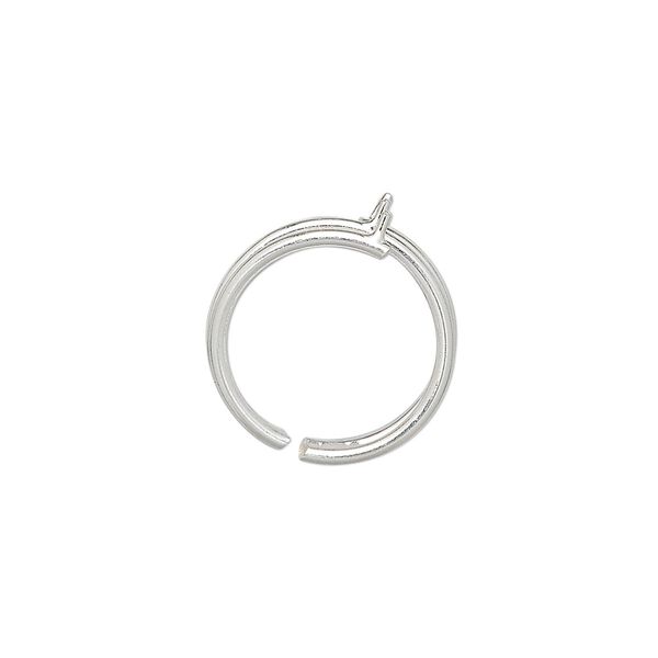 Ring, sterling silver, spiral with 3-pegs, adjustable. Sold individually. image number 0