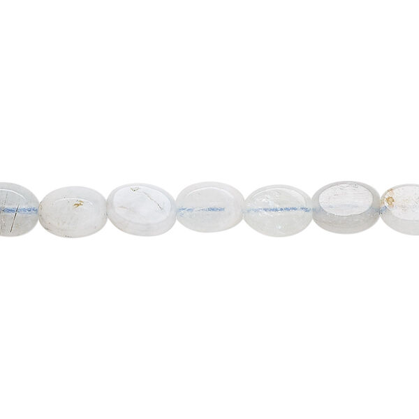 Aquamarine 1pkg1, flat oval bead D grade, 15 inch 7x5mm-8x6mm image number 0