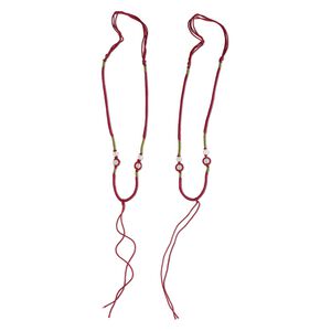 Imitation silk / jadeite 1pkg2, macramé necklace cord adjustable 20 inch / 5.5 inch dangle 2-3.5mm