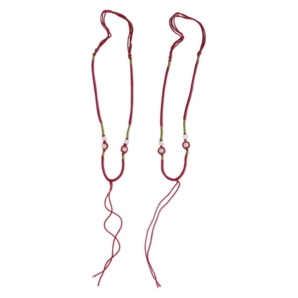 Imitation silk / jadeite 1pkg2, macramé necklace cord adjustable 20 inch / 5.5 inch dangle 2-3.5mm image number 0