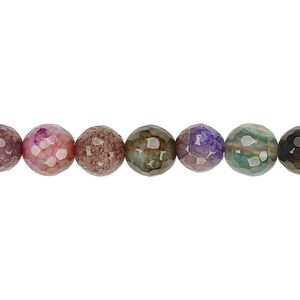 Agate / Malaysia "jade" 1pkg1, faceted round bead 15 inch 8-9mm