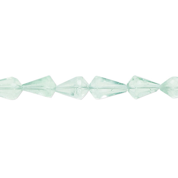 Green fluorite 1pkg1, hand-cut faceted teardrop bead natural B grade, 8 inch 8x5mm-12x7mm image number 0