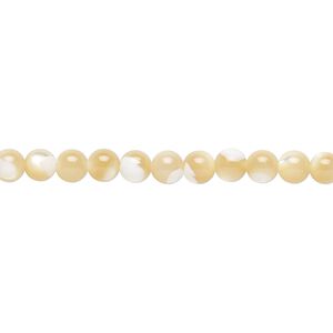 Bead, mother-of-pearl shell (natural), 4mm round, Mohs hardness 3-1/2. Sold per 15-1/2" to 16" strand.