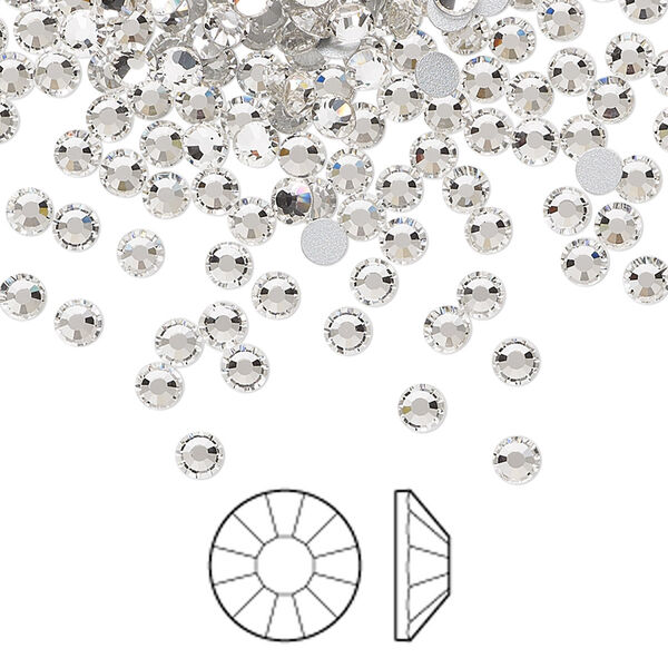 Flat back 1440pk crystal foil back, Preciosa Viva 12® Czech crystal rhinestone 3-3.2mm chaton rose round SS12 image number 0