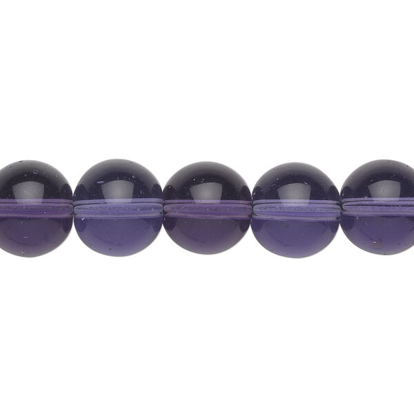 Bead, glass, violet, 10mm round. Sold per 36-inch strand. image number 0