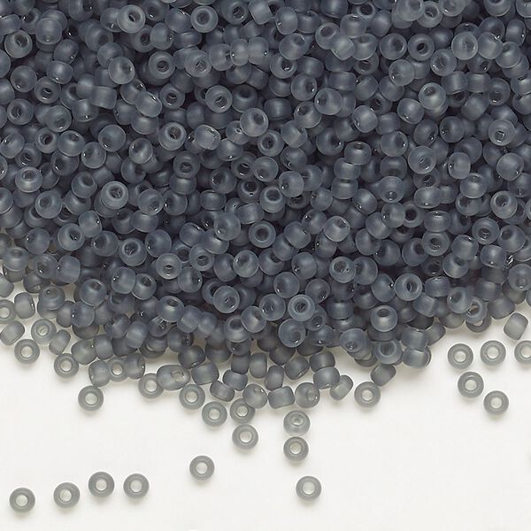 Seed bead, Dyna-Mites™, glass, pkg/40g, #11 round, translucent matte grey, (26MA 11/0 RR). image number 0