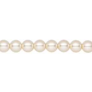 Pearl 25pk creamrose, Preciosa Czech crystal 6mm round