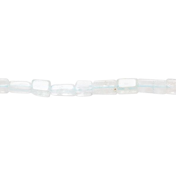 Aquamarine 1pkg1, hand-cut flat rectangle bead 13 inch 4x4mm-7x4mm image number 0