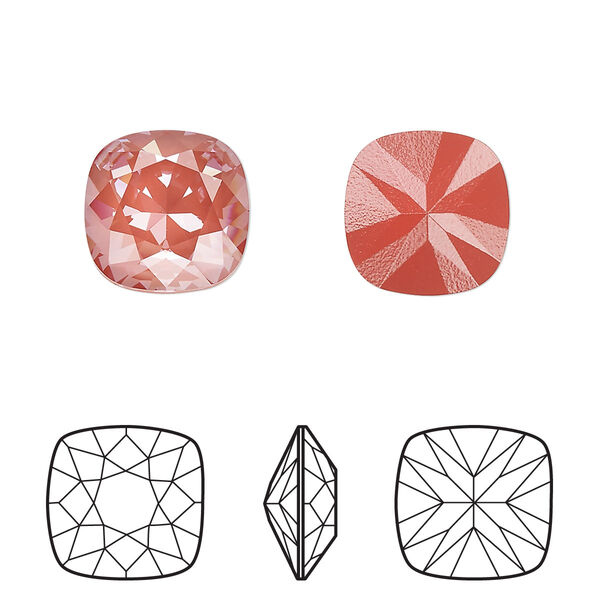 Fancy stone 1pk crystal maroon ignite, Crystal Passions® 12mm cushion 4470 image number 0