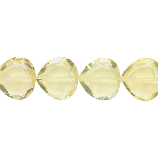 Bead, lemon quartz (heated), 12x12mm hand-cut faceted teardrop, B grade, Mohs hardness 7. Sold per pkg of 10. image number 0