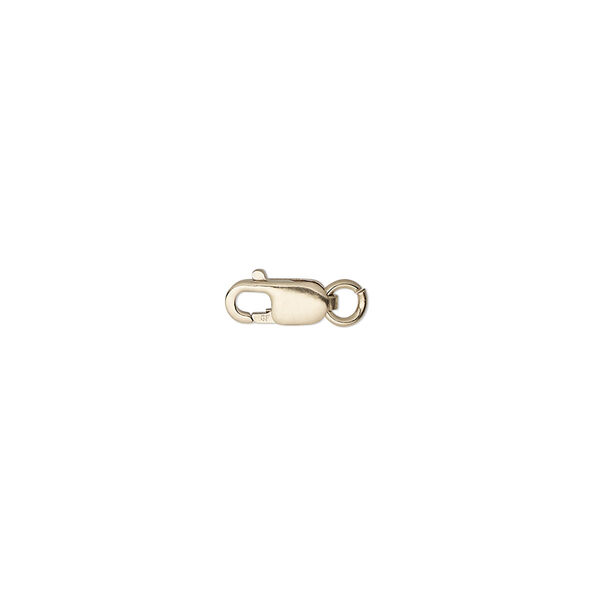Clasp, lobster claw, 14Kt gold-filled, 8x3mm with 3mm jump ring. Sold per pkg of 5. image number 0